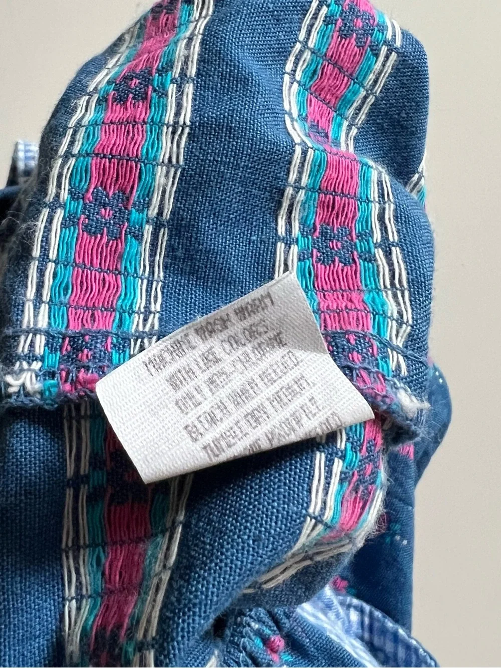 Vintage Oshkosh B’Gosh Denim Floral Overall Bubble Romper 12m USA Made